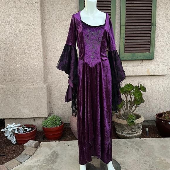 Halloween Medieval witch enchantress princess renaissance cosplay  vamp dress L - Picture 3 of 16